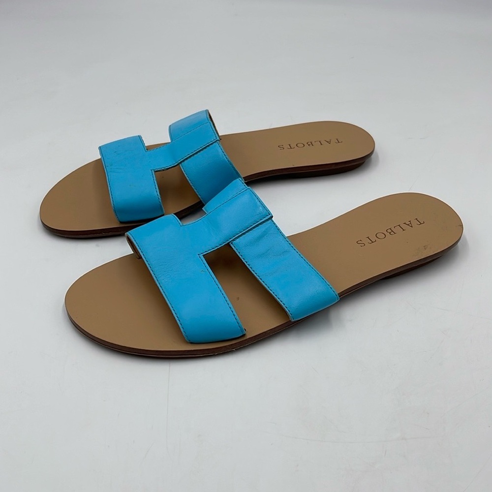 Talbots Turquoise Blue Slip On Sandals